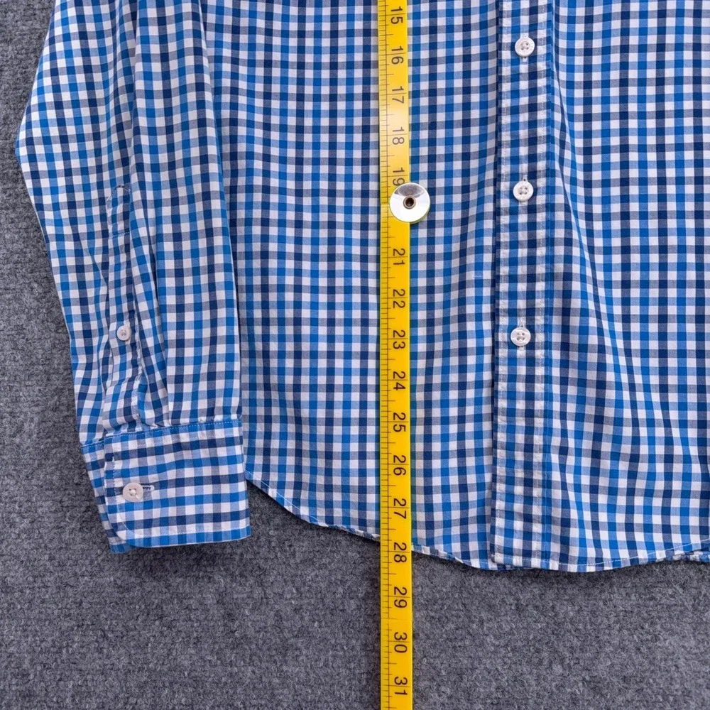 J Crew Mens Button Down Shirt Blue Gingham Check Long‎ Sleeve Casual Size M